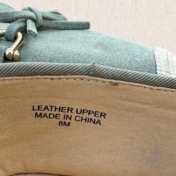 Talbots Sage Green Suede Espadrille Loafers Bow Size 8 Coastal‎ Preppy Chic - Picture 6 of 8